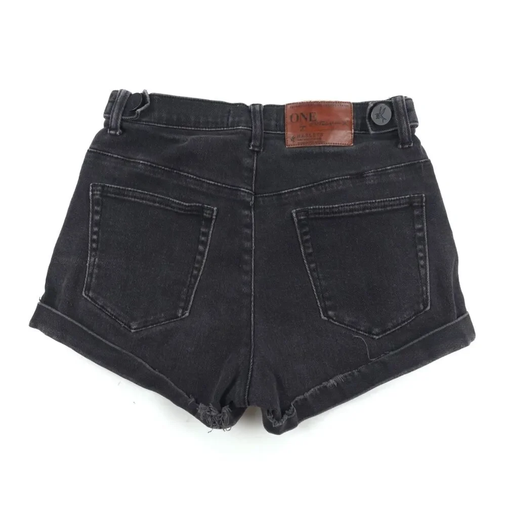 ONE TEASPOON Harlets High Rise Twisted Cuff Hem Shorts Beachy Boho VSCO Grunge